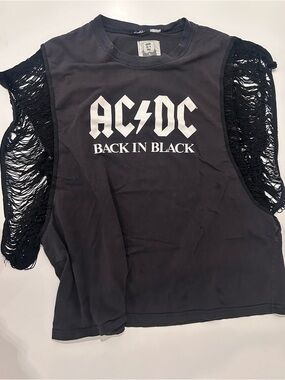 LF AC/DC Furst of a Kind Reworked Vintage Back in Black TShirt